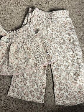 Rabbit Bear Organics Floral Two-Piece Set Girls 3T Like New